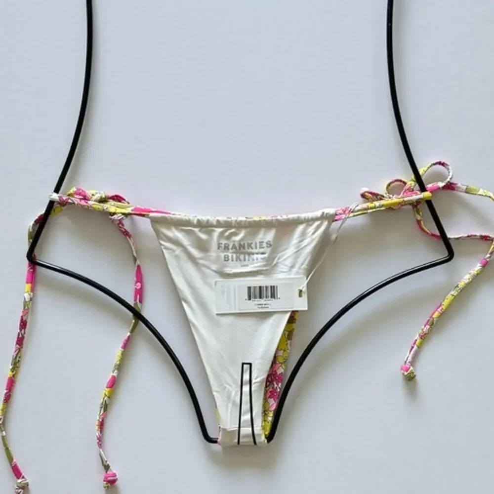 Frankies Bikinis Tia Tie Side Skimpy Bottom - Mai Tai - L - NWT